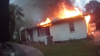 WELL Involved House Fire Aggressive Attack [upl. by Ynattirb913]