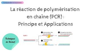 Cest quoi la PCR  Principe et Applications  Biochimie Facile [upl. by Nnayr627]