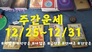 타로 주간운세 12251231 금전운 사업운 직장운 학업운 연애운 건강운 [upl. by Anyalram]