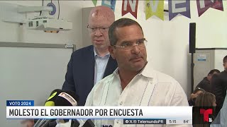 Pierluisi reacciona molesto por resultados de encuesta [upl. by Iras]