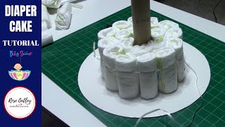 How to make a Diaper Cake  Diaper Cake Tutorial  Baby Shower Ideas [upl. by Alvy525]