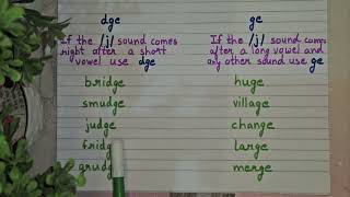 ge and dge spelling rule ge dge spelling rule phonics phonicsforkids phonicsounds [upl. by Oletha630]