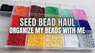 Organize my Seed Bead Haul with me Unboxing new beads beads unboxing [upl. by Jeane]