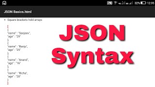 Json Syntax Json object and Json array [upl. by Eloisa1]