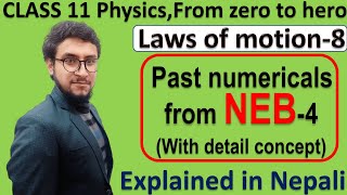 8 Class 11 physics numerical NEB past questions4 Laws of motion detail concept watch in 1080p [upl. by Ennazzus]