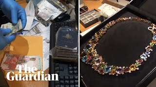 Footage from raid at Melissa Caddicks home in 2020 shows jewellery and foreign currency [upl. by Natanoj]