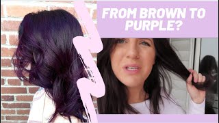 DYING MY BROWN HAIR PURPLE USING OVERTONE [upl. by Edwards]