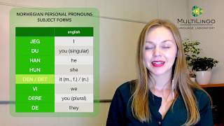 Norwegian for beginners Personal Pronouns basic form in Bokmål [upl. by Lacim67]