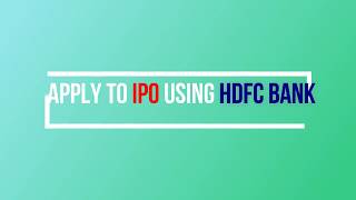 APPLY TO ANY IPO using HDFC BANK ASBA [upl. by Okoyk]