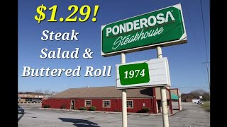 1974 PONDEROSA STEAKHOUSE 129 for lunch RADIO AD [upl. by Nuavahs]