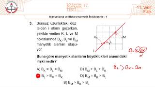 11Sınıf MEB Fizik Kazanım Kavrama Testi17 Manyetizma ve EM İndükleme1 20202021 PDF [upl. by Marylynne670]