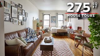 House Tours A 1800 275 SQ FT Studio in New York City [upl. by Ahsiryt]