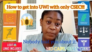 HOW TO GET INTO UWI WITHOUT CAPE only CSECMedicine Science Engineering Math Computer Sci etc [upl. by Erdei]