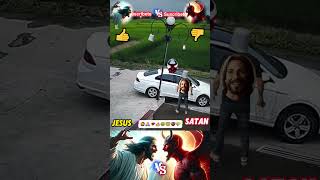 Jesus vs Satan：Satan you can never harm my Lord🙏👍❤❤❤👆😇 jesus shorts [upl. by Adnav]