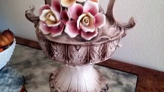 Capodimonte rare vintage antique collector porcelain urn vase just beautiful Italy 01 [upl. by Aluor]