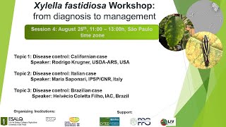 Xylella fastidiosa Workshop from diagnosis to management  Session 4  August 25 [upl. by Sorvats]