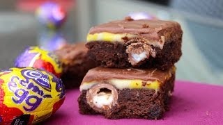 HOW TO MAKE CADBURY CREME EGG BROWNIES [upl. by Eloken491]