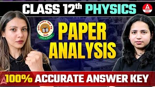 Class 12th Physics Paper Analysis 2024  100 Accurate Answer Key  Class 12 Boards [upl. by Siuqram]