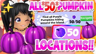 DAY 23 ALL 50 PURPLE PUMPKIN LOCATION in Adopt Me roblox HALLOWEEN [upl. by Kirkpatrick]