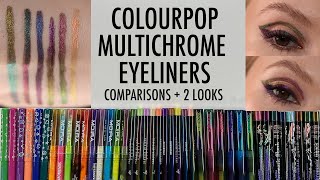 ColourPop Multichrome BFF Creme Gel Liners  Comparisons and 2 looks [upl. by Tamera]