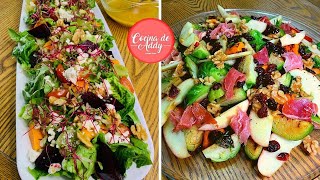 2 ENSALADAS Fáciles y Saludables con un toque FESTIVO Ideal para Navidad y Año Nuevo Cocina de Addy [upl. by Wenonah]