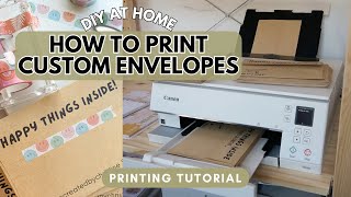 How to Print Custom Envelopes  home inkjet printer small business event invitations diy tutorial [upl. by Arama]