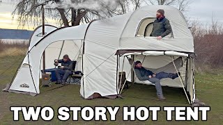 Massive TWOSTORY Hot Tent Camping [upl. by Odlaner]