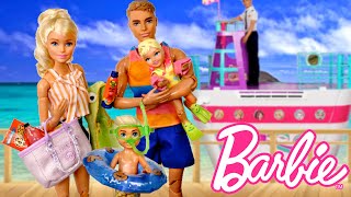 Barbie amp Ken Doll Family Summer Vacation Airport Routine [upl. by Samy465]