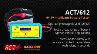 ACT 612V Intelligent Battery Tester ACT612  Acorn Fire and Security [upl. by Kristina]