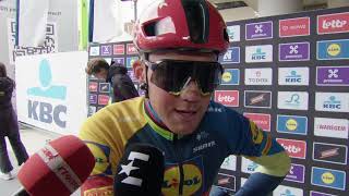 Mads Pedersen  Interview at the start  Dwars door Vlaanderen 2024 [upl. by Burkitt]