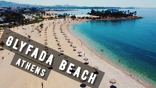 Glyfada Beach by drone  ATHENS  Plaża Glyfada  GREECE 🇬🇷 [upl. by Anurb338]