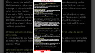 Salesforce Apex trigger Best Practices  interview salesforce apex [upl. by Ayokal]
