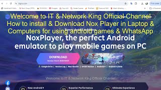 How to install amp Download Nox Player for using Android Games amp Applications in Laptop amp Computer [upl. by Elder914]