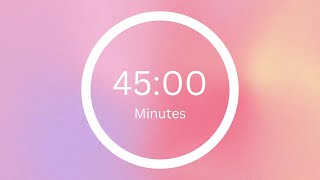 45 Minute Timer  Aesthetic Countdown Timer With Alarm  silent timer no Music [upl. by Wsan]