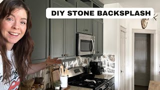 DIY Stone Backsplash [upl. by Rahcir]