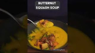 Butternut Squash Soup with Cornbread Croutons Brussel Sprouts Applewood Smoked Bacon [upl. by Anawad]