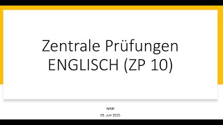 Alle Informationen zur ZP10  Englisch 20242025  Abschlussprüfungen Englisch NRW [upl. by Ainitsirk]