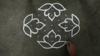 Easy dots rangoli designs 9×3 dots kolam designs for beginners  latest muggulu designs  रांगोळी [upl. by Ahsimed]