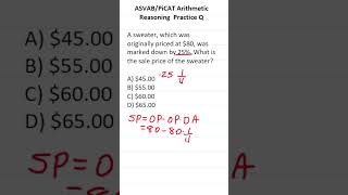 Calculating Sale Price Discount on the ASVAB and PiCAT acetheasvab grammarhero [upl. by Elik176]