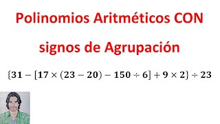 Polinomios aritméticos CON PARÉNTESIS CORCHETES y LLAVES operaciones combinadas de suma y resta [upl. by Samled]