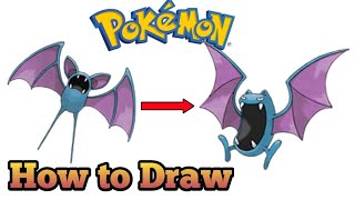 How to Draw Zubat and Golbat  Pokemon drawing zubat golbat pokemondrawing pokemon [upl. by Anchie]