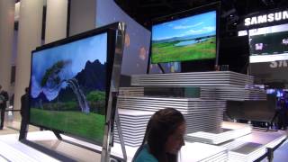 CES 2013 Samsung 4k UHD 85quot 95quot 110quot TVs S9 Timeless Gallery design [upl. by Oirram]