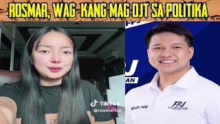 Konsi Rosmar vs Brian Poe  No to OJT POLITICS [upl. by Naval458]