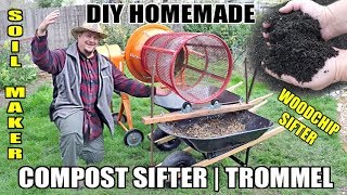 How To Build An Automatic Compost Sifter  Trommel Using A Cement Mixer amp Trash Can [upl. by Kcin644]