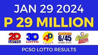 Lotto Result January 29 2024 9pm PCSO [upl. by Berget409]