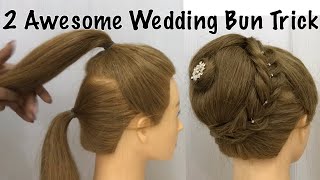 2 New Bun Hairstyles for Wedding amp party  Trending Hairstyle  party Updo Hairstyle [upl. by Corney]