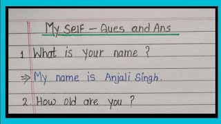 My Self Question With ith Answer  Self Introduction in english Introduction questions [upl. by Orman]