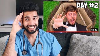 DOCTOR REACTS TO MRBEAST quotI Spent 50 Hours Buried Alivequot MrBeast Coffin Challenge [upl. by Nrobyalc]