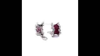 452ctw Round Cut Ruby Clipon Earrings [upl. by Atinav237]