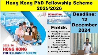 Fully Funded Hong Kong PhD Fellowship Scheme 202526 without IELTS [upl. by Musihc]